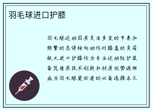 羽毛球进口护膝